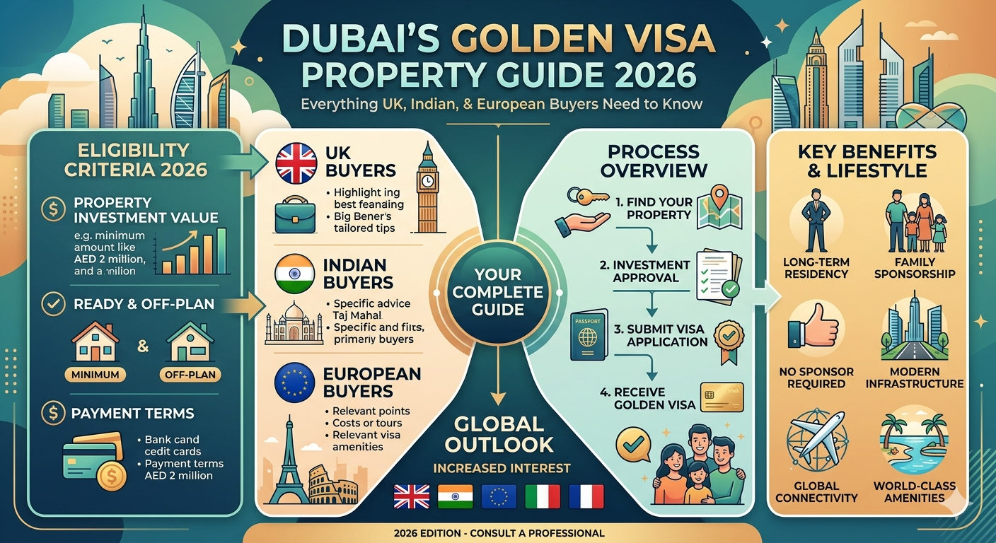 Dubai’s Golden Visa Property Guide 2026: Everything UK, Indian, and European Buyers Need to Know